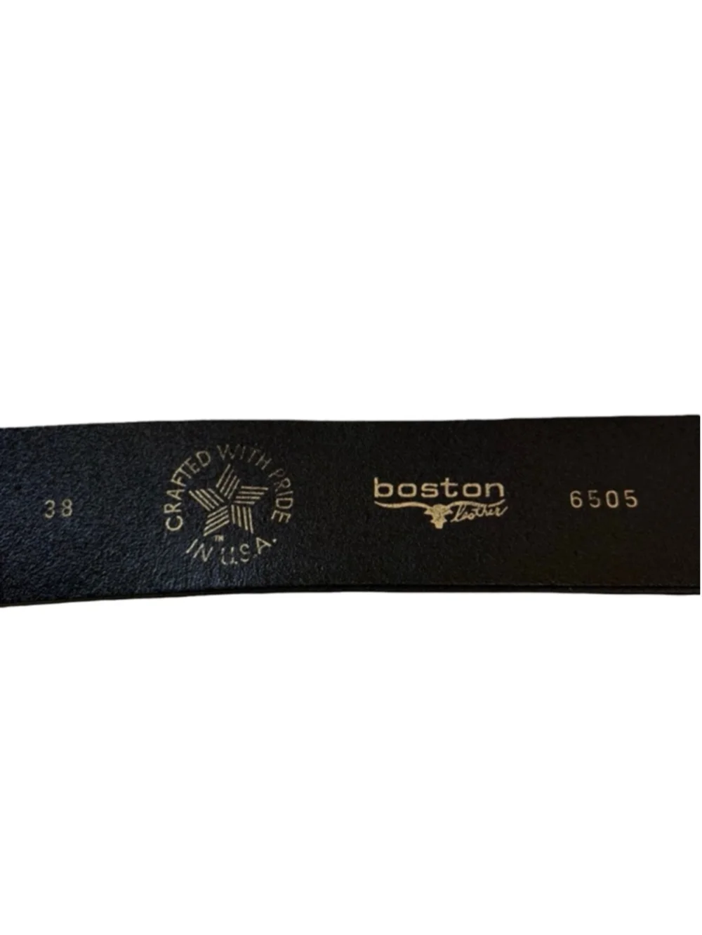 Boston Leather Black Belt USA Crafted With Pride Size 38